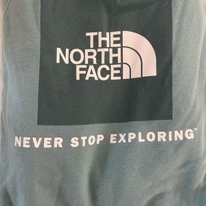 Never stop exploring real north face sweatshirt